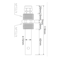 Capteur TDS EC 4-20mA avec sortie RS485, capteur de conductivité de l'eau 0-200uS/cm en acier inoxydable IP68 OEM pour eau pure