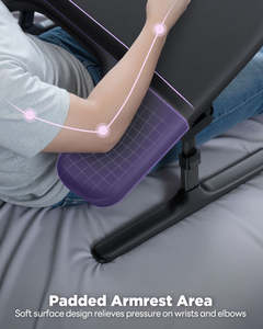 Saiji Nouveau Bureau d'Ordinateur Portable Réglable en Hauteur et en Angle, pour <span class=keywords><strong>Lit</strong></span> et Canapé, avec Accoudoirs Souples, Design Ergonomique Courbé, Plateau Portable en Aluminium 640x450mm - Product Image 5