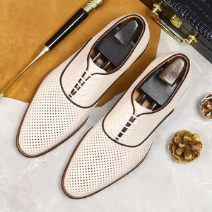 Zapatos de Cuero de Primera Calidad Estilo Coreano para Hombre, Versátiles para Bodas, Estilo Británico, de Piel Auténtica - Product Image 1