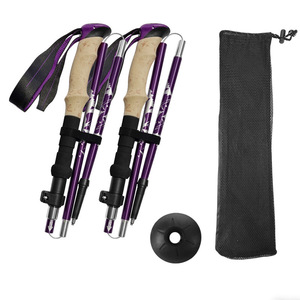 Bâtons de randonnée Xibu Outdoor, 5 sections télescopiques, en alliage d'aluminium réglable, pour la course sur sentier et le camping - Product Image 3