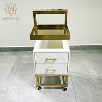Chariot de rangement haut de gamme pour salon de beauté, nouveau design, blanc/noir, pour pédicure et manucure, USA