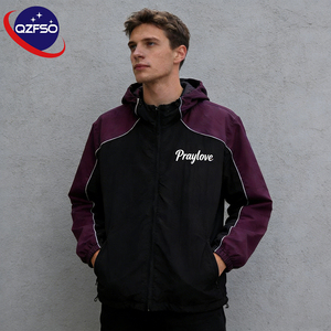 Veste à capuche à double fermeture éclair de haute qualité personnalisée QZFSO, streetwear unisexe, imprimée, légère, à séchage rapide, imperméable - Product Image 1