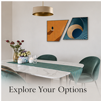 Impression sur toile d'art mural abstrait géométrique orange et turquoise avec options de cadre pour salon, salle à manger, bureau et intérieurs modernes