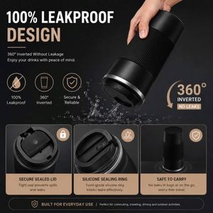 Custom logo Vacuum Insulated Tumblers Ceramic Liner Stainless Steel Travel Coffee Mug Leak-Proof Reusable Coffee <b>Cup</b> with Lid - Product Image 5