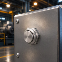 LA38 Series 19Mm Stainless Steel, Tombol Tekan Bulat Tinggi