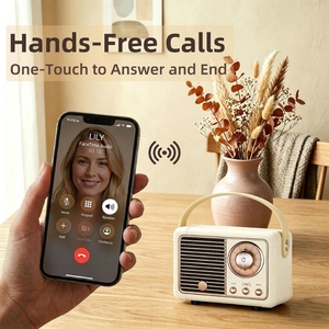 <span class=keywords><strong>Mini</strong></span> Altavoz Retro Inalámbrico BT 5.0, Sonido Estéreo HD, Llamadas Manos Libres, USB, TF, AUX, Larga Duración de Batería, Fácil de Transportar, Estilo Vintage - Product Image 6