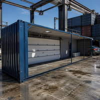 Garage conteneur combiné 20 pieds pour deux voitures, unités en acier jumelées à baie large, verrouillables, pour véhicules familiaux et atelier