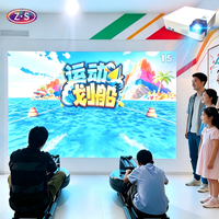 Attractions de divertissement familial, expérience immersive, jeu interactif de course à rames, système de projection