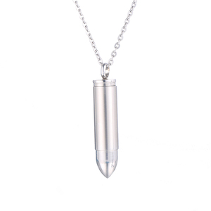 Collar de joyería personalizada, pequeña Bala, joyería de moda, colgantes de acero inoxidable 316L, collares de urna para cenizas - Product Image 2