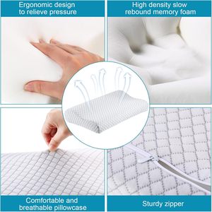 Almohada Cervical Ergonómica Ortopédica en Forma de B, de Espuma Viscoelástica, para el Dolor de Cuello, Fabricada a Medida - Product Image 4
