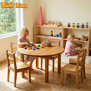 Table et 4 chaises Montessori pour salle de classe de <span class=keywords><strong>maternelle</strong></span>, ensemble de meubles en bois pour enfants, pour garderie, crèche, centre de soins aux enfants - Product Image 1