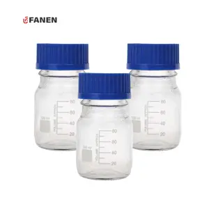 Fanen מעבדה 500 1000 מ "ל עגול תחתון כחול בורג זכוכית מדיה אחסון מחליף בקבוק חומר