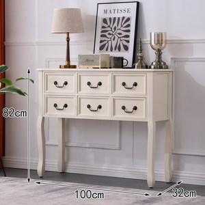 Armoire de rangement à six tiroirs pour salon, buffet de couloir avec tiroirs, <span class=keywords><strong>commode</strong></span> à six tiroirs en bois massif de style américain - Product Image 3