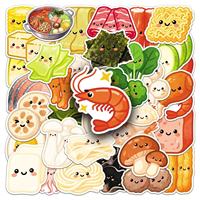 50pcs Stiker Bahan Makanan Gaya Kartun untuk Dekorasi Skateboard, Koper, Laptop, Botol, Stiker Vinyl Dekoratif