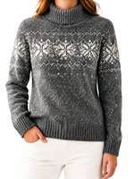 Sweater Rajut Natal Wanita Kustom, Sweater Lengan Panjang Slim Fit, Atasan Hangat Musim Gugur dan Musim Dingin