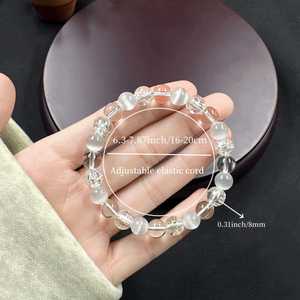 Gelang Batu Opal Kristal Putih Desain Sederhana, Gelang Manik-Manik Penenang Kecemasan dan Penyembuhan, Grosir - Product Image 2
