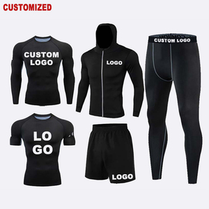 Conjunto Deportivo Personalizado con Logotipo, Ropa de <span class=keywords><strong>Gimnasio</strong></span>, Fitness, Yoga, Traje Deportivo Liso, Conjunto para Correr, Venta al Por Mayor, Unisex, Ropa de Entrenamiento para Hombre - Product Image 1