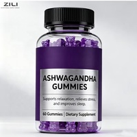 Gummies d'Ashwagandha de Marque Privée Testées par un Fournisseur OEM, Produits de Beauté Sans Gluten, Supplément Adaptogène pour le Soulagement du Stress