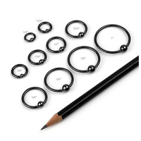 Anneaux de perçage hypoallergéniques Gaby en titane ASTM-F136 et en niobium ASTM-F2384 pour l'oreille et le nez, anneaux captifs pour cartilage