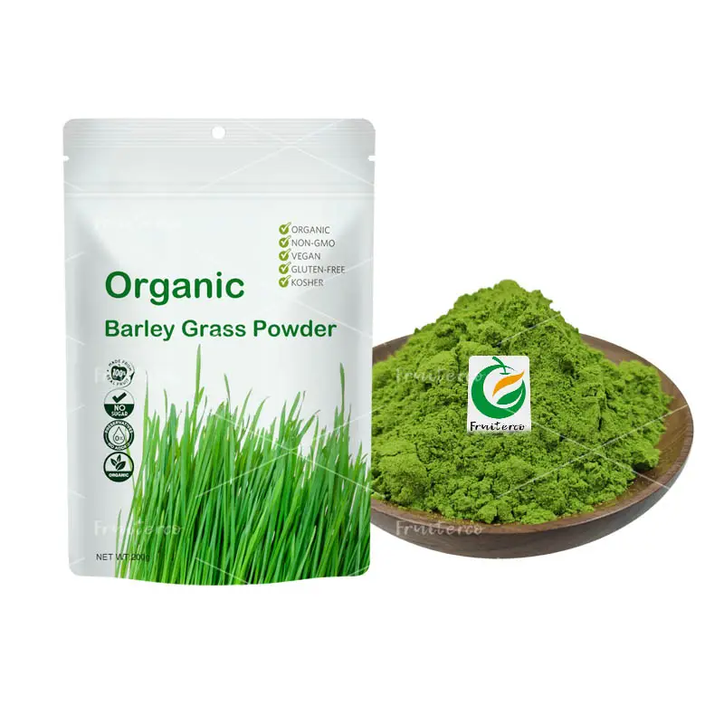 Fruiterco bubuk rumput gandum organik alami Label pribadi bubuk rumput Barley bubuk Wheatgrass