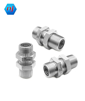 Raccord de tuyau hydraulique à compression mâle avec joint torique, double hexagonal, adaptateur de cloison, raccord droit