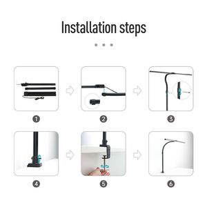 Lámpara LED de escritorio para el hogar, oficina, cuidado de los ojos, lámpara de arquitecto con abrazadera, pantalla Dual, Monitor de ordenador, cuello de cisne, luz inteligente - Product Image 6