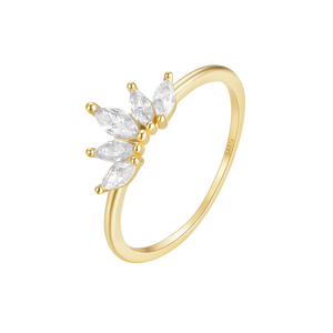Bague CANNER en argent sterling 925 avec zircon ovale marquise, plaquée or 18 carats, bijoux fins, bague empilable pour mariage, pour femmes - Product Image 1