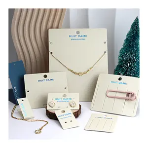 Luxury Custom Gold Foil LOGO Jewelry Packaging Card Store Hanging Tags Necklace/Bracelet/Earrings Holder Backing