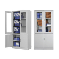 Archivador Metálico Desmontable con Puerta de Vidrio y Metal