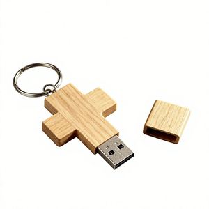 Memoria USB 2.0 de Alta Velocidad, Desmontable, Portátil, Ecológica, de Madera Maciza, con Anillo para Llaves, para Regalo Religioso de Iglesia, con Logotipo Personalizado - Product Image 1