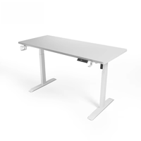 Meubles de bureau modernes, bureau debout convertible électrique à double moteur, hauteur réglable, ergonomique, table d'ordinateur en aluminium et bois
