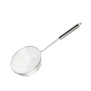 Flour Sifter Filter Screen Oil Skimmer Milk Water Sieve Handle Stainless Steel Wire Fine Mesh Strainer 2009024