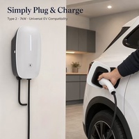 Nouvelle borne de recharge pour voiture électrique 7 kW AC 32A, boîtier en plastique CE, RFID Type 2, pour parking d'appartement