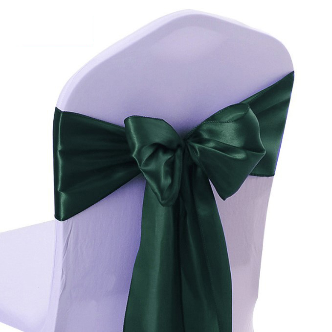 Fasce Per Sedie In Raso Bianco - 12 Pezzi, Decorazione Per Matrimoni, Feste E Banchetti