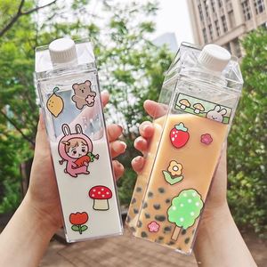 500Ml Clear PP Eco-Friendly Plastic Milk Carton <b>Water</b> <b>Bottle</b> With Lid for Outdoor Use - Product Image 2