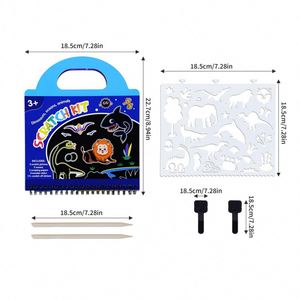 Multifunctional Activity Art Craft Busy Colorful Kids Portable Scratch <b>Book</b> <b>Kit</b> - Product Image 5