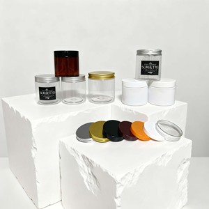 Wholesale Custom Empty Clear Black White Amber PET <b>Plastic</b> <b>Jars</b> with Lids for Face Cream Body Scrub Skincare Cosmetic Packaging - Product Image 3