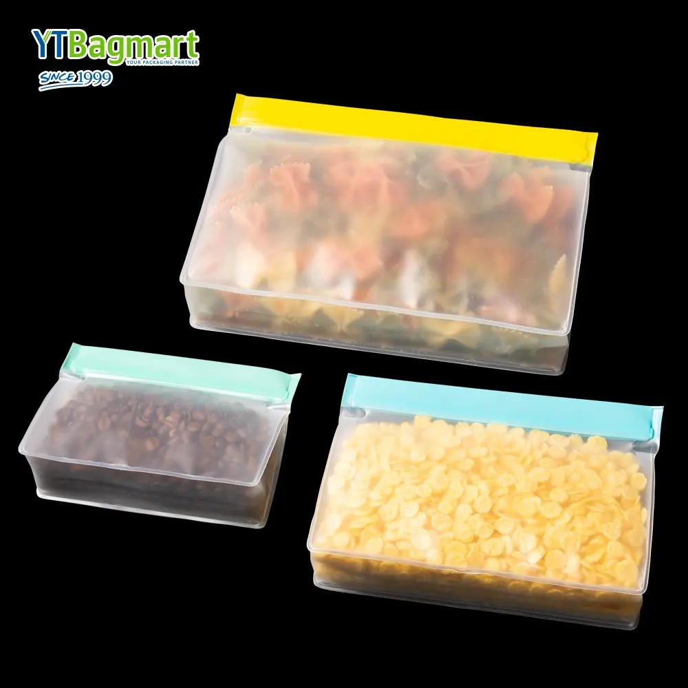 Bolsa de almacenamiento de alimentos de silicona Peva Biodegradable, bolsa reutilizable para congelador, a prueba de fugas, para frutas y verduras, con cierre hermético