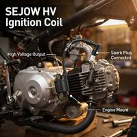 SEJOW Kabel Busi Koil Pengapian Tegangan Tinggi ATV Pit Bike 50-110cc Output HV Kuat Tahan Getaran Kabel Harness