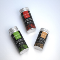 Shaker en forme de cylindre en métal et aluminium avec étiquette personnalisée bouteille en étain conteneur d'emballage d'assaisonnement de qualité alimentaire pot en étain