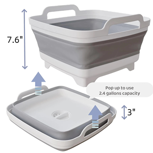Évier pliable avec passoire, gain <span class=keywords><strong>de</strong></span> place, bassin portable avec poignée <span class=keywords><strong>pour</strong></span> <span class=keywords><strong>camping</strong></span>, <span class=keywords><strong>camping</strong></span>-<span class=keywords><strong>car</strong></span> et pique-nique en extérieur - Product Image 2