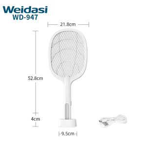 Raquette électrique anti-<span class=keywords><strong>moustiques</strong></span> ABS rechargeable avec écran LCD, support mural et sur pied, pour la maison - Product Image 3