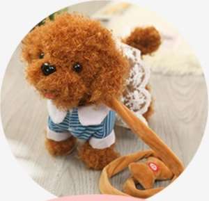 Greenmart yeni çocuk yavru elektrikli oyuncak müzik simülasyon köpek yürüyebilir festivali hediye elektrikli peluş noel oyuncaklar köpek çocuklar için - Product Image 5