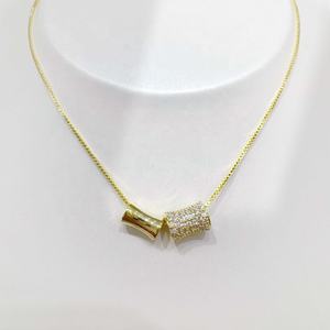 Precio de fábrica: Collar de plata 925 con circonita simple en forma de gota de agua, nudo moderno para niñas, moissanita, oro de 18k, collares superpuestos para mamá. - Product Image 5