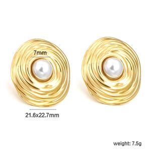 Orecchini a Perno da Donna all'Ingrosso in Acciaio Inossidabile Ipoallergenico Placcato Oro 18k PVD, Massicci a Forma di Farfalla e Fiore, Gioielli Personalizzati - Product Image 6