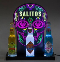 Présentoir rotatif personnalisé en plastique avec LED pour bouteilles d'alcool, idéal pour vin, whisky, vodka