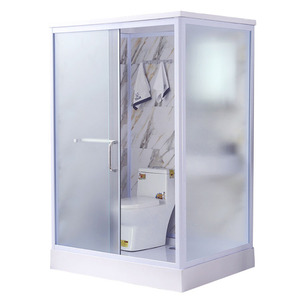 מזג זכוכית מקלחת חדר מקלחת פשוט אמבטיה בקתה עם אסלה לשטוף אגן - Product Image 4