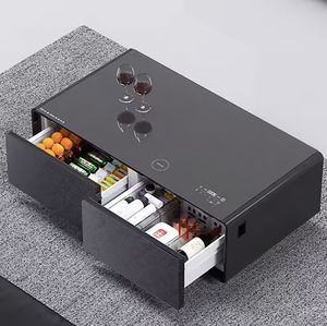 <span class=keywords><strong>Tavolino</strong></span> da Caffè Quadrato Intelligente con <span class=keywords><strong>Mini</strong></span> Frigo Integrato, Altoparlante, Ricarica Wireless e Spazio di Archiviazione Multifunzionale per Soggiorno - Product Image 6