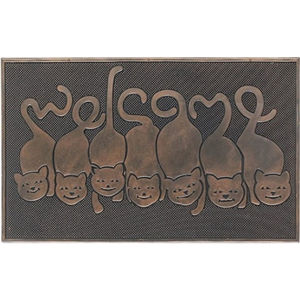 Tapis rectangulaire en caoutchouc pour la famille, motif chat, fabriqué à la machine, antidérapant, lavable, durable, écologique, pour l'extérieur, la maison, le bureau, motif floral, Indus - Product Image 2