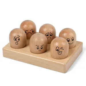 Funny Gadgets Baby Beech Wood Expressions Easter Eggs Game Educational Arts Crafts Emotion Control Learning Toys For Kids